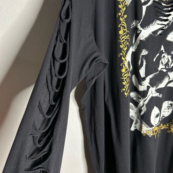 Torrid Roses Classic Fit Cotton Slashed Neck Long Sleeve Tee - Picture 9 of 11